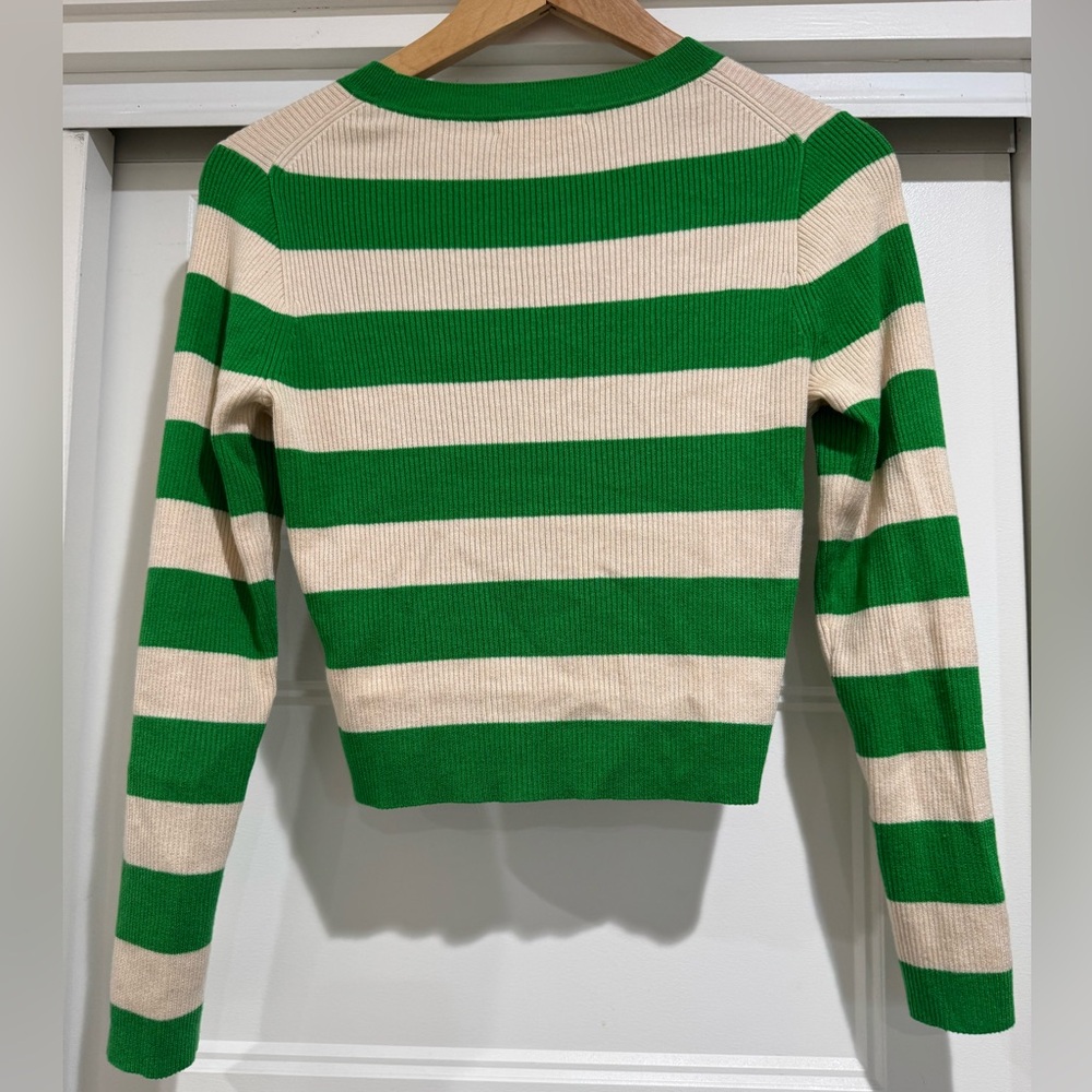 J. Crew Rugby Stripe Cropped Ribbed Sweater - Picture 6 of 8